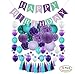 Mermaid Party Supplies - Under the Sea Decorations and Accessories Kit for Kids, Toddlers, Children and Girls Birthday, Baby Shower, Bridal Shower - 72 Pack
