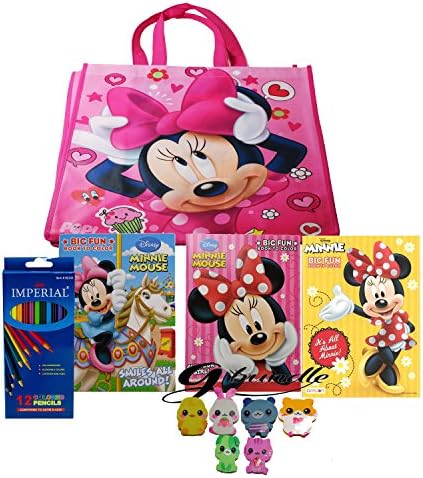Disney Minnie Mouse Coloring Book With Color Pencil and a G bundle Assorted Friends Eraser