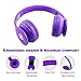 Mokata Headphones Kids Bluetooth 5.4 Wireless Play Time 68H Safe Volume Limit 85/94dB Over-Ear Foldable Headset,Fast Charging,with Aux Cord Built-in Mic for Toddler Child Pad Study Tablet Purple