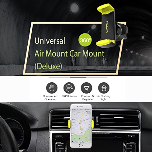 Universal Car Air Vent Cell Phone Holder, Rock Car Styling Dashboard 360Â° Degree Adjustable Mount Air Vent Stand Car Holder Stand For All Smartphones Tablet