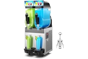 MOJGAR 30L/ 8 GalCommercial Margarita Machine with LED Light, 15L×2 Tanks Commercial Frozen Drink Machine, Stainless Steel Margarita Slushie Maker, Quick Making, for Wine Opener