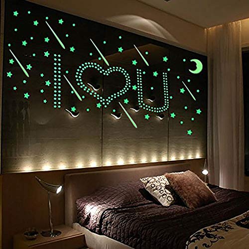 2 Shooting+Stars+Bright+Stickers+Ceiling+Decals+Bedroom