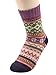 American Trends Womens Vintage Style Thick Knitted Wool Soft Warm Winter Comfortable Casual Cozy Crew Socks 5 Pack Diamond2