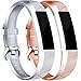 Tobfit Waterproof Sport Bands Compatible with Fit bit Alta/Alta HR/Ace, Soft TPU Replacement WristBands, Small, Rose Gold/Silver