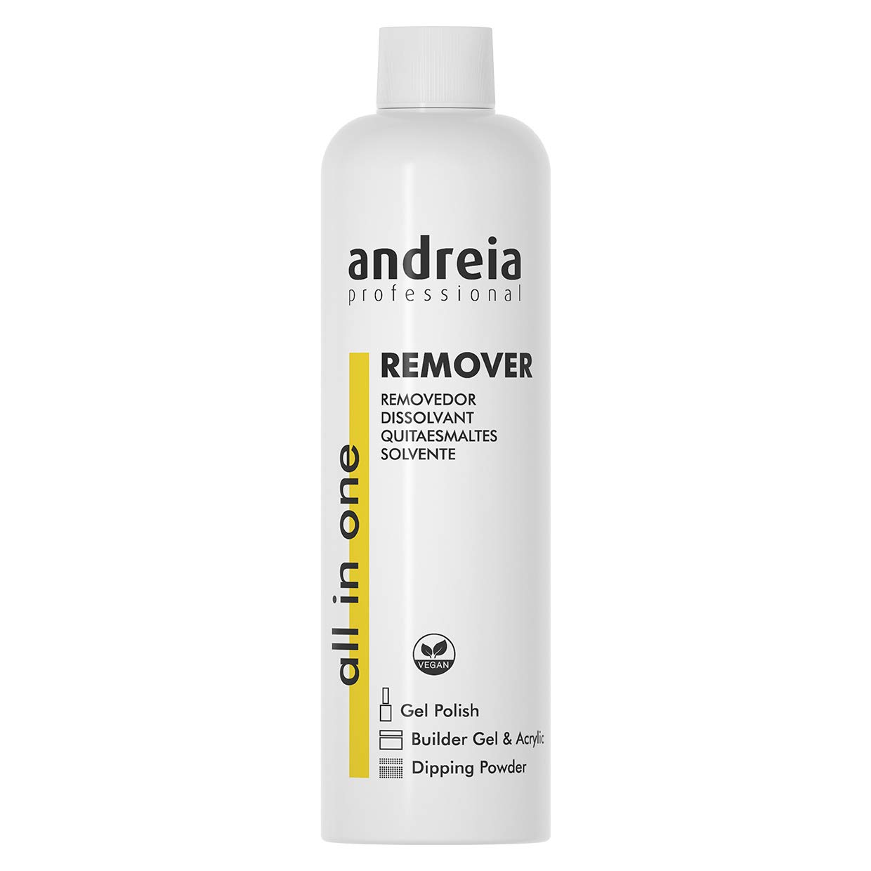 Andreia Professional Acetone nail Remover for Acrylic, Dipping Powder, Gel Polish and Gel Builder Nail Removal All In One - 250ml
