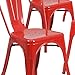 Flash Furniture Luke Commercial Grade 4 Pack Red Metal Indoor-Outdoor Stackable Chair