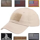 Lightbird Tactical Hat with 6 Pieces Tactical Military Patches, Adjustable Operator Hat, Durable Tactical OCP Flag Ball Cap Hat for Men Work, Gym, Hiking and More