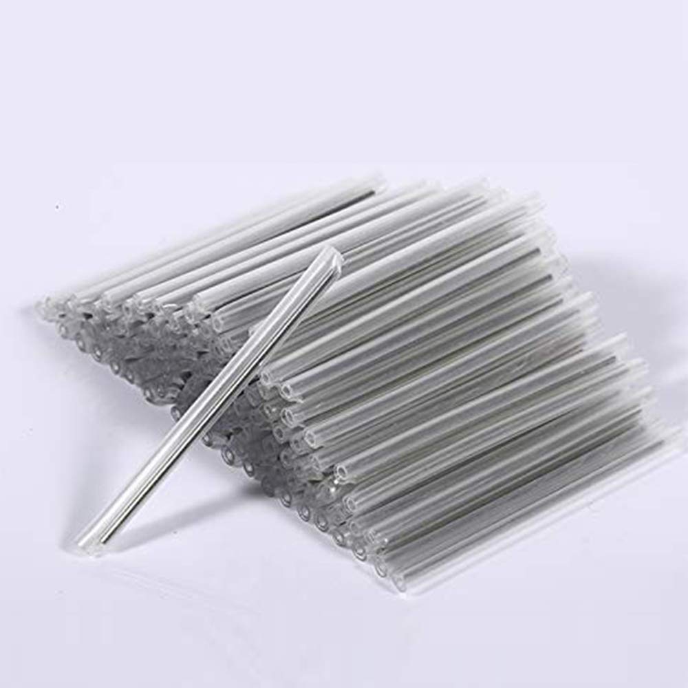 Dia 2.6mm 60mm Length Heat Shrinkable Tube 1.0mm Steel Needle Popular Clear PE Fiber Splice Tubes Optical Fiber Fusion Splice Protection Sleeves(Pre-Shrunk)100pcs