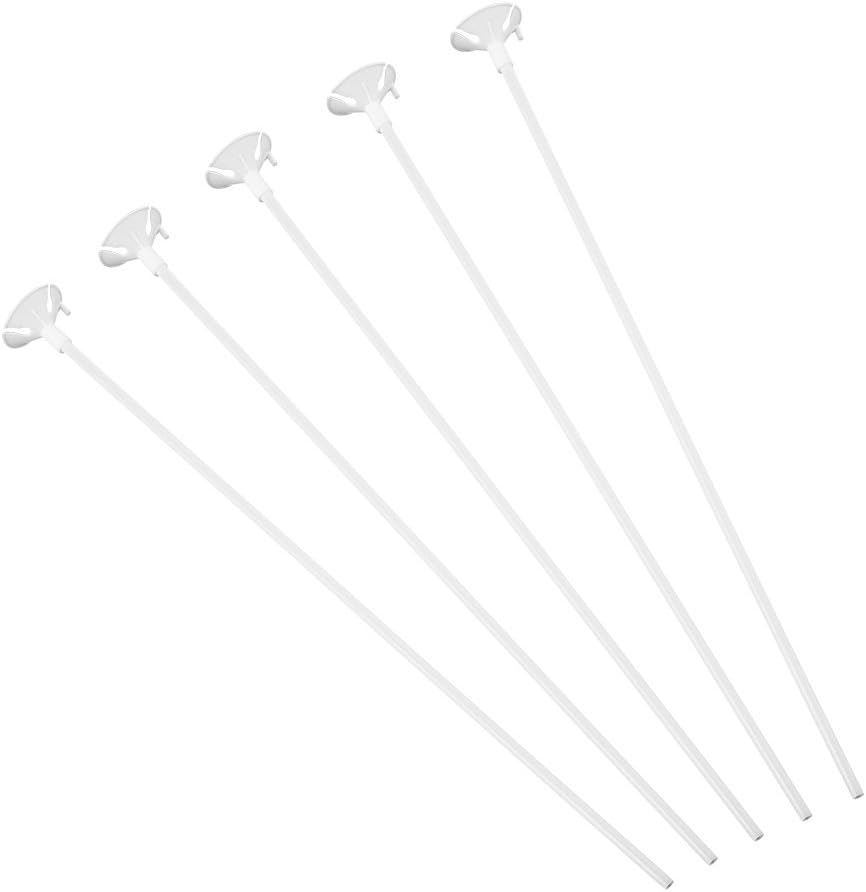 Caydo 100 Pcs White Balloon Sticks Holders with Cups for Wedding Party Decor
