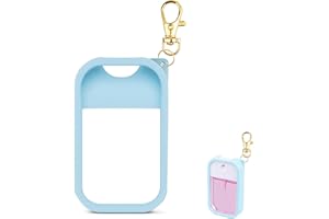 COCGVEL Silicone Case Compatible with Touchland Hand Sanitizer Spray, Protective Case with Keychain for Power Mist and Glow Mist 1 fl oz, Hand Sanitizer Spray Accessory (Blue, 1 Pack)