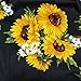 Dressever Women's Vintage A-line Printed Pleated Flared Midi Skirts Sunflower XX Large