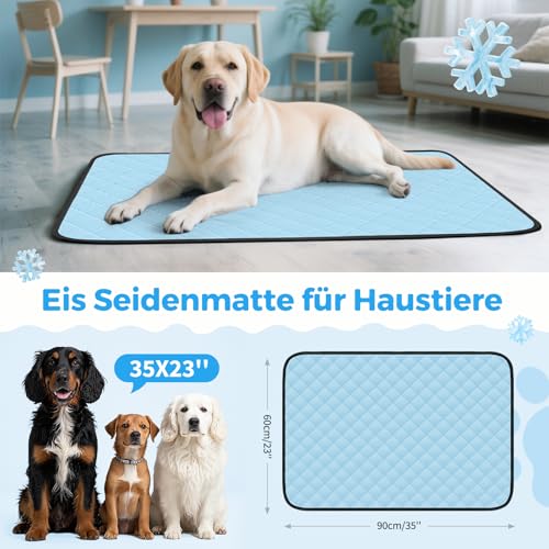 Clefivie Cooling Mat for Dogs, Cooling Mat for Cats, Dog Cooling Mat, Self-Cooling, Washable Cooling Blanket for Dogs, Cooling Mat, Summer, Non-Slip Cat Cooling Mat, Bed Cooling Pad Dog