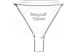 stonylab Glass Powder Funnel, Heavy Wall Borosilicate Glass Short Stem Funnel with 120 mm Top Diameter and 22 mm Stem Length