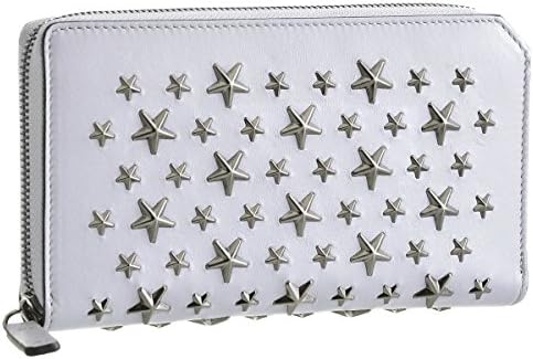 Amazon Jimmy Choo ジミーチュウ 財布 メンズ Biker Leather With Stars ラウンドファスナー長財布 アイスグレー Carnab Jimmy Choo ジミーチュウ 財布