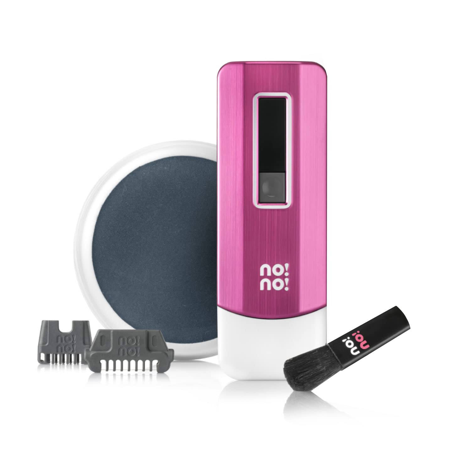no!no! Pro Hair Removal Device Basic Kit - System With Buffer and Tip Attachments for Women & Men - Flawless Remover for Face & Body (Pink)