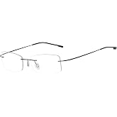 Agstum Mens Womens Titanium Alloy Flexible Rimless Frame Eyeglasses 51mm