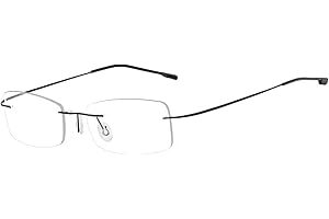 Agstum Mens Womens Titanium Alloy Flexible Rimless Frame Prescription Eyeglasses 51mm