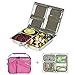 PlanetBox LAUNCH Eco-Friendly Stainless Steel Bento Lunch Box with 3 Compartments for Adults and Kids - Pink Carry Bag with Woodland Fairies Magnets