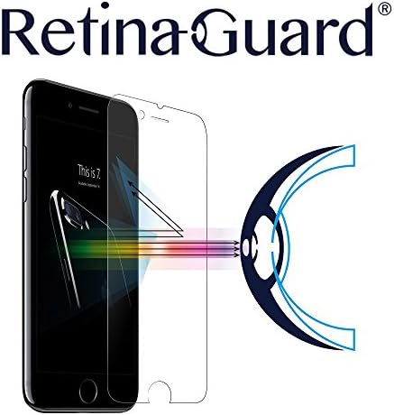 RetinaGuard iPhone 7 Anti Blue Light Tempered Glass Screen Protector (Transparent), SGS and Intertek Tested, Blocks Excessive Harmful Blue Light, Reduce Eye Fatigue and Eye Strain