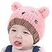 Gotd Baby Girls Boys Kids Toddler Knit Cap Warm Earflap Hat (Pink)