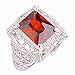 Psiroy 925 Sterling Silver Created Garnet Filled Filigree Art Deco Statement Ring