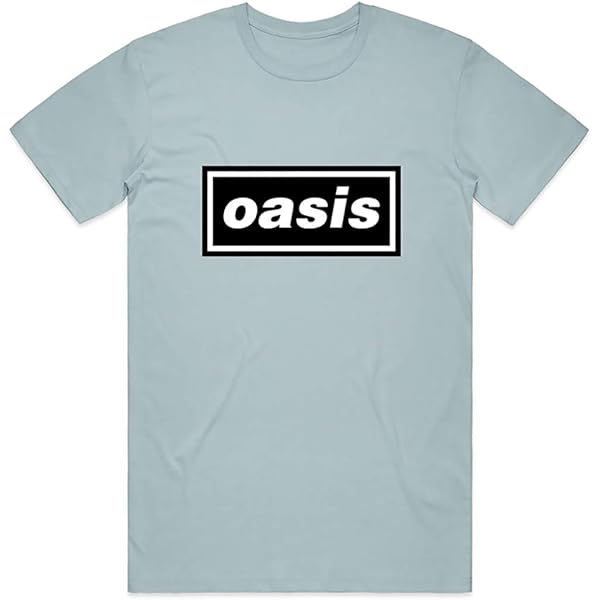 Amazon.com: Oasis Men's Band Logo T-Shirt Light Blue Small