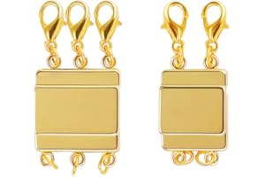 YOUNGBLING 2 Pcs Layered Necklace Clasps,Sliver Magnetic Necklace Separator for Layering,Multiple Strands Jewelry Connector