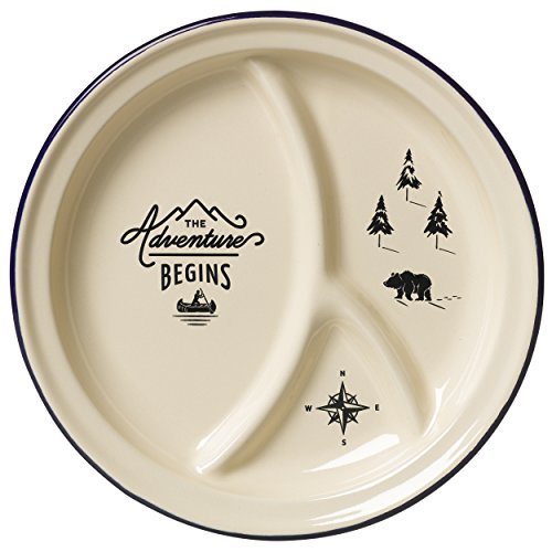 Gentlemen's Hardware Adventure Enamel Camping Divided Plate, Cream