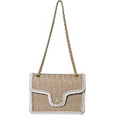 Huwzder Straw Crossbody Bags for Women Summer Shoulder Satchel Purses Beach Clutch Handbags for Vacation