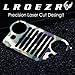 LROEZR 3D Font Grill Keychain Chain Key Ring for Jeep Driver Enthusiast Automotive Laser Cut 304 Stainless Steel Keyring (Camo)