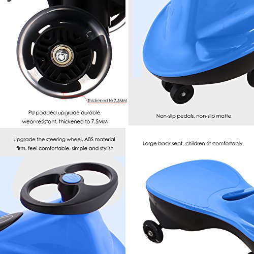 Fashine Outdoor Vehicle Riding Rolling Twisted Wiggling Swing Car (Blue) - Thumbnail 3