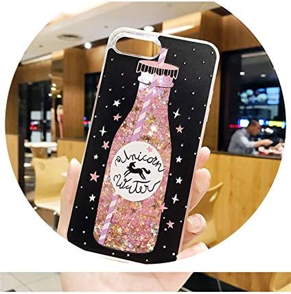 Girls Bottle Quicksand case for iPhone 7 case Silicone TPU PC Dynamic Liquid Glitter Cover for iPhone X 6 6s 7 8 Plus Phone Case,Wish Bottle,for iPhone 7Plus
