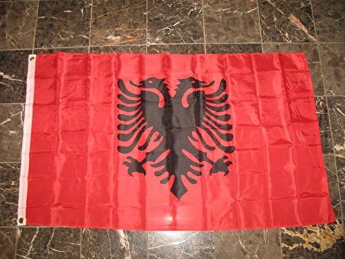 Country Flag3X5 Albania Albanian Flag 3'X5' House Banner Grommets Super Polyester Premium
