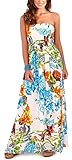 Pistachio Women's Bandeau Tropical Floral Maxi Dress