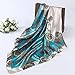 Datework Women Printed Square Head Wrap Neck Satin Shawl (Blue)