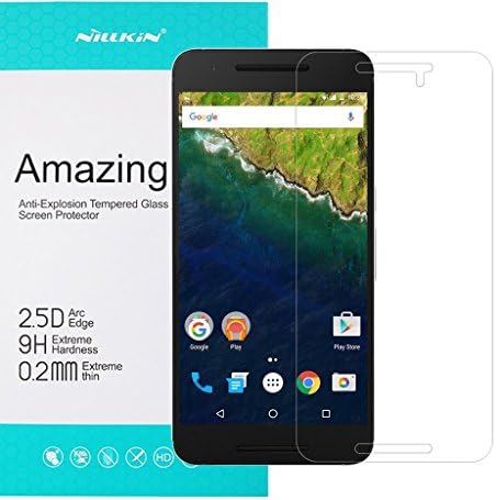 Nexus 6P Screen Protector, Nillkin Tempered Glass for Huawei Google Nexus 6P, 0.2mm Ultra Thin, Anti-glare, Anti-fingerprints, HD Clear, Round Edge, Bubble Free, 9H Hardness
