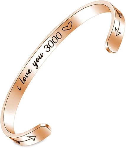 Amazon Sunsh I Love You 3000カフブレスレット レディース ガールズ インスピレーションバングル アイアンマンカード コミック映画 アベンジャーズ エンドゲーム アベンジャーズ ファンギフト トニー スタークギフト ローズゴールド ブレスレット 通販