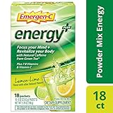 Emergen-C Energy+ Dietary Supplement Drink Mix with Caffeine, 0.33 Ounce Packets (Lemon-Lime Flavor, 18 Count)