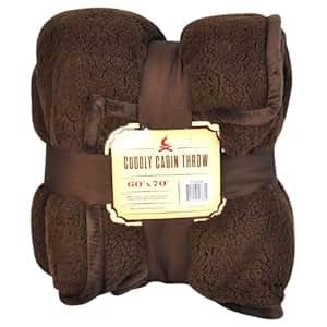 Amazon.com: Cuddly Cabin Sherpa Throw Blanket , Reversible ...