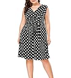 Eternatastic Womens Floral lace Plus Size Midi Dress Scooped Neckline Cocktail Party Dress