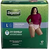 Depend FIT-FLEX Adult Underwear Pull On Large Disposable Heavy Absorbency, 48124 - Pack of 17