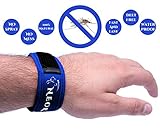 Mosquito Repellent Bracelet by Neor - Zika Virus Prevention - all Natural Insect Repeller with 2 Organic Plant Refills - Ideal Pest Control for Travel - Easy To Use and Safe for Babies - no Spray - Without Deet - Waterproof (Blue)