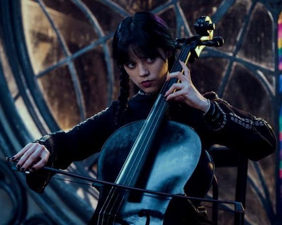 Photographs - Wednesday Addams Playing the Cello - Jenna Ortega 8x10-inch Photo Photograph Print (Glossy)
