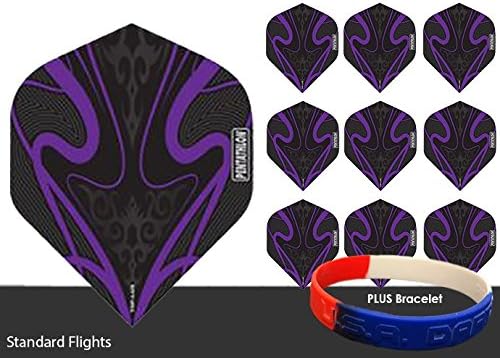 Pentathlon TDP LUX Black Series Dart Flights Choice Of Colors - 3 sets - With Bracelet
