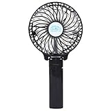 Topwell® Rechargeable Fans Portable Handheld Fan Battery Operated Cooling Fan Electric Personal Fans Foldable Fans with 18650 Battery (Black)