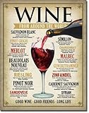 Wine Around the World Tin Sign 13 x 16in (Kitchen)