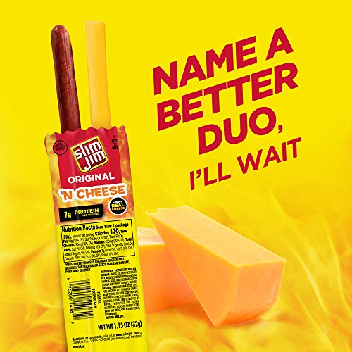 Slim Jim Original Beef Snack Stick 'N Cheese, 1.5 oz. Snack 14Count