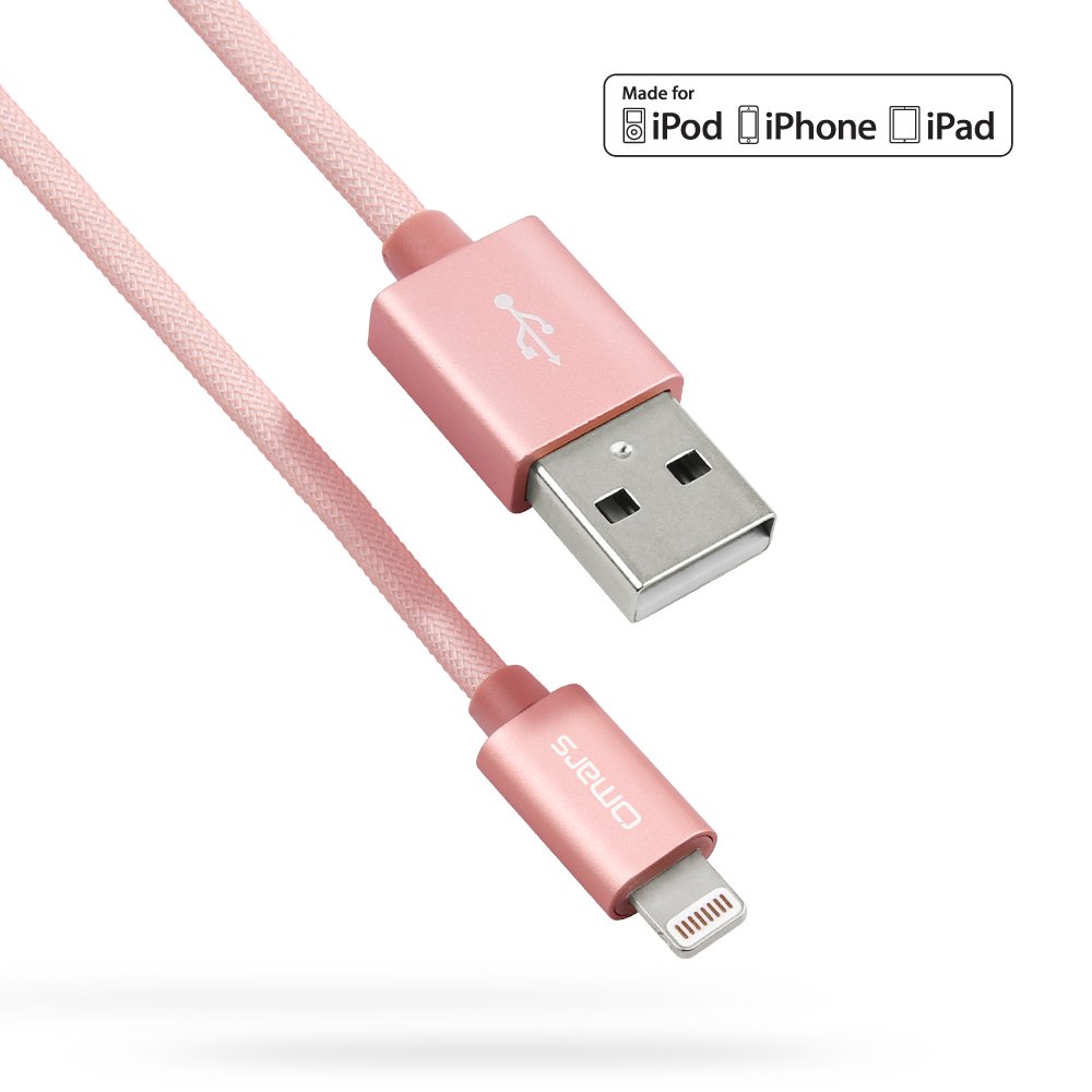 Cable Lightning vers USB en PET Ultra Durable [Certifié Apple MFi] OMARS 6ft / 1.8m Câble Synchronisation et Recharge pour iPhone 7 7 Plus 6 6S Plus SE 5 5S 5C iPad Air 2 iPad Mini
