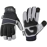 Men's Hi-Dexterity Winter Gloves, 60-gram Thinsulate, Synthetic Leather Palm, Medium (Wells Lamont 7745M)
