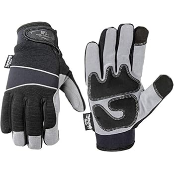 Men's Hi-Dexterity Winter Gloves, 60-gram Thinsulate, Synthetic Leather Palm, Large (Wells Lamont 7745L)